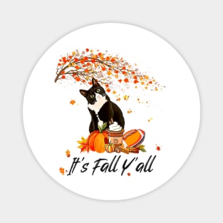 Cute Black Cat Lovers Thanksgiving Halloween Magnet